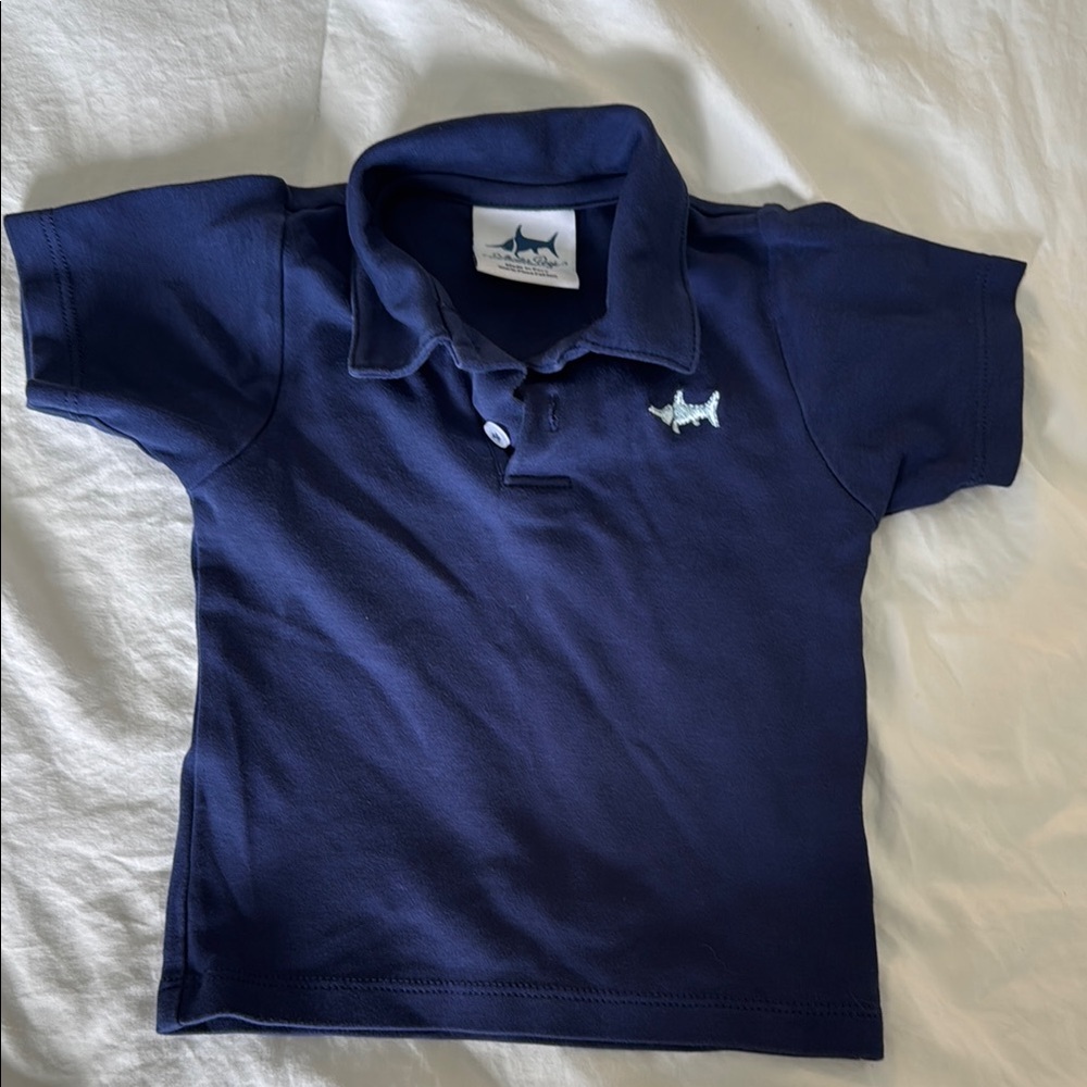 Classic Blue Polo Shirt with Embroidered Detail